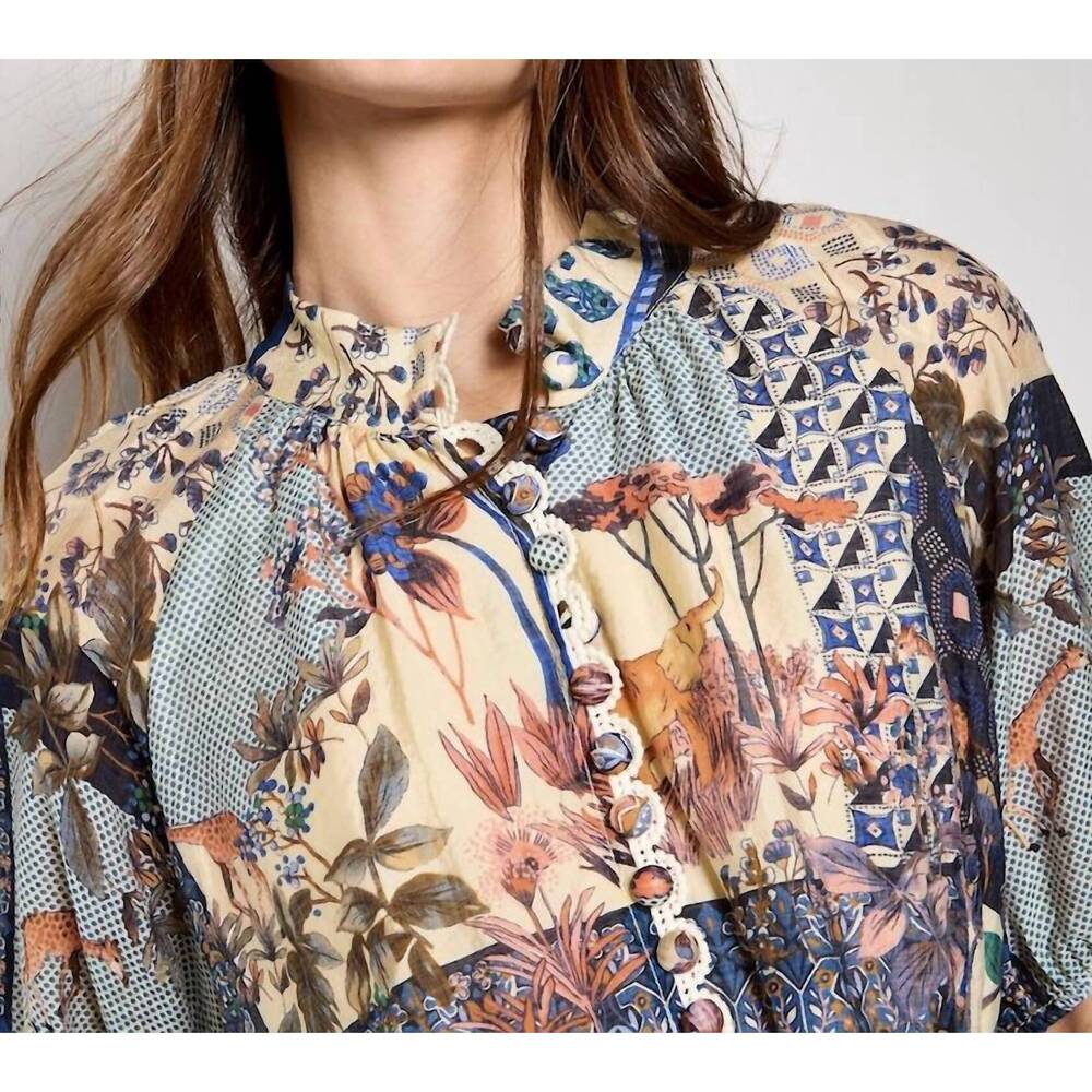 NEW APRICOT patchwork art midi shirt dress in navy - Picture 5 of 6